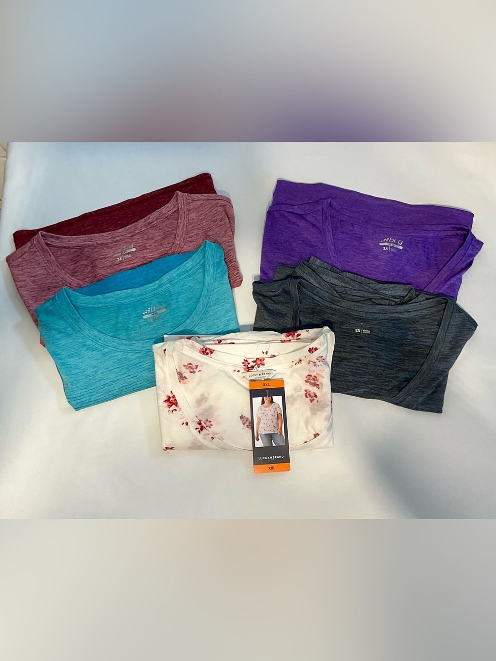 One Lucky Brand XXL, Four 3X BCG Plus Shirts